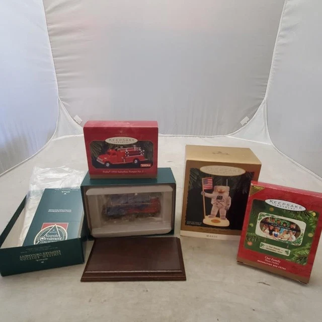 Hallmark CHRISTMAS TRAIN Limited Edition and OUR FAMILY Photo Holder Ornament