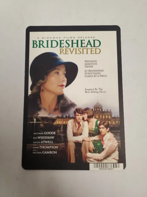 Brideshead Revisited BLOCKBUSTER SHELF DISPLAY DVD BACKER CARD ONLY 5.5"X8"