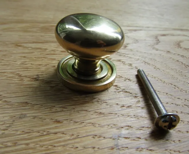 SOLID BRASS round cupboard cabinet drawer wardrobe kitchen furniture knobs