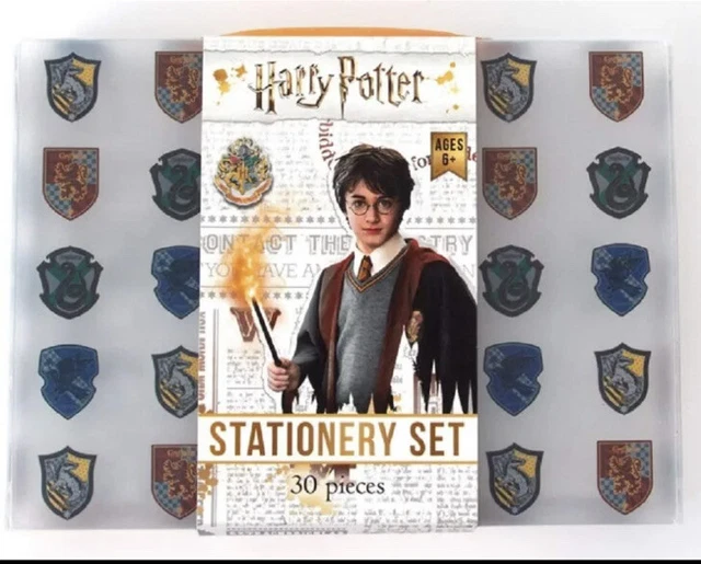 Harry Potter Hogwarts Stationery Tote Set with Pen and Stickers 30 pieces New
