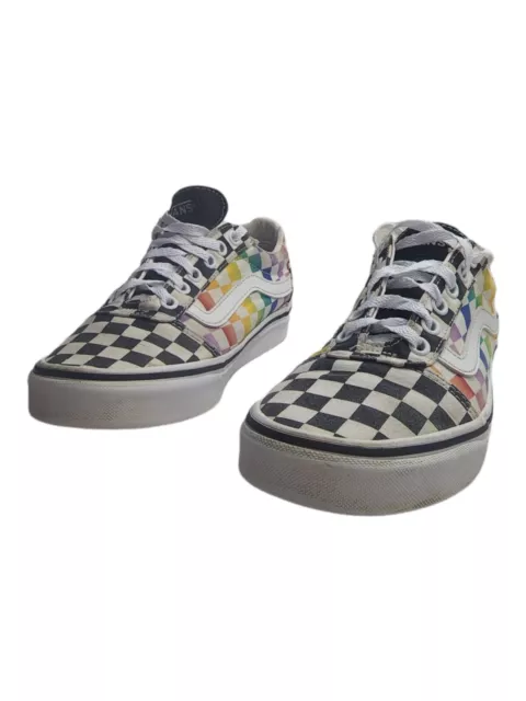 Vans Off the Wall Rainbow Checkered Shoes Women's Size 7 US Missy 500714