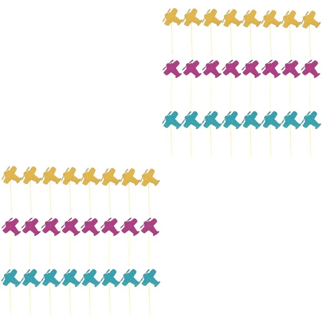 48 piezas avión pastel toppers decorativo brillante avión cupcake muffin