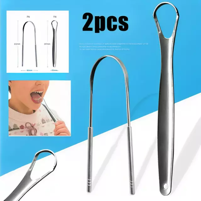 Stainless Steel Tongue Tounge Cleaner Scraper Dental Care Hygiene Oral Mouth