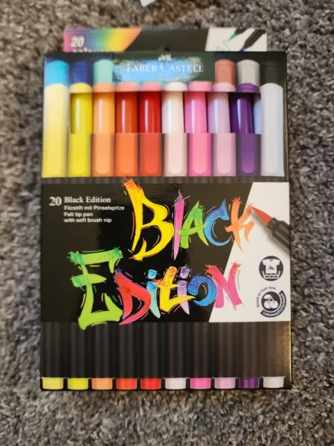 Faber-Castell Felt Tip Pens - Grip Colour Markers - Wallet of 20 Assorted  Colors