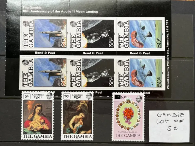 Timbres Gambie 1 Lot Neufs ** Mnh