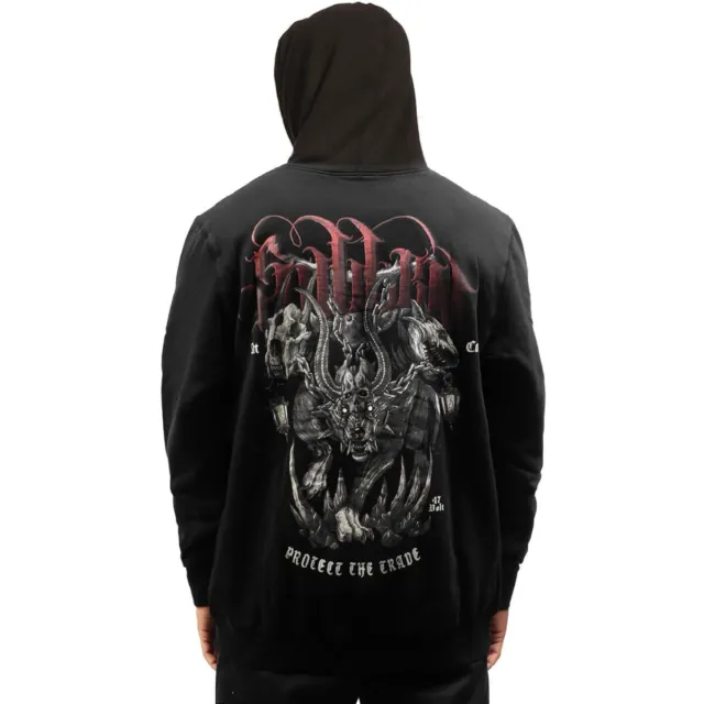 Sullen Homme Cerberus Noir Manches Longues Pull Capuche Vêtements Apparel Tatt