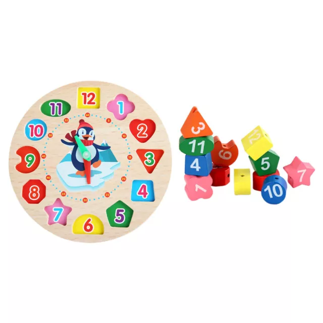 Farbsortierspielzeug Hölzerne Uhr Kreativität Geschenke Für Kinder Perlen