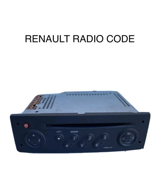 RENAULT RADIO CODE Stereo Unlock Kangoo Megane Clio Trafic Twingo