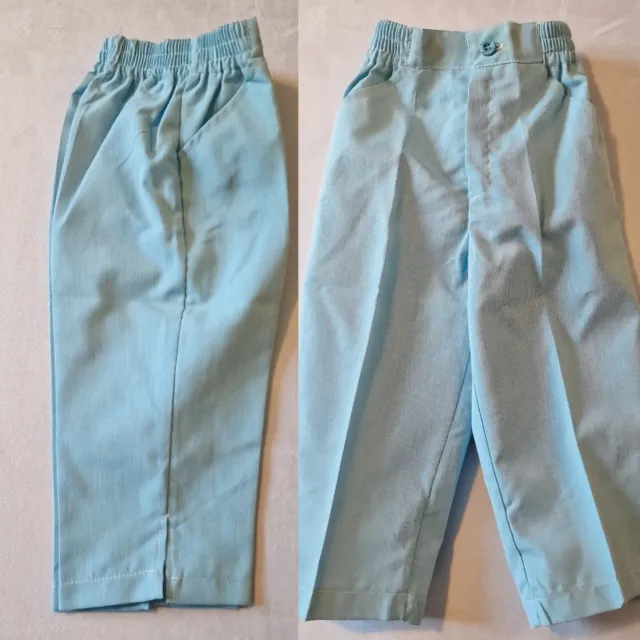 Pantaloni Vintage Ragazzi Affusolati -12-18 Mesi - Cotone Blu anni 60/70 Deadstock KB32