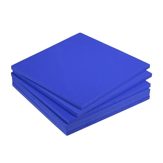EVA Schaumstoffblätter blau 9,8 Zoll x 9,8 Zoll 10 mm dick Handwerk Schaumstoffblätter 6er Pack