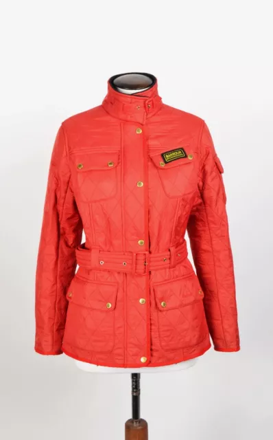 BARBOUR Red Polarquilt International Jacket Warm Quilted  UK 14 / US 10 VGC