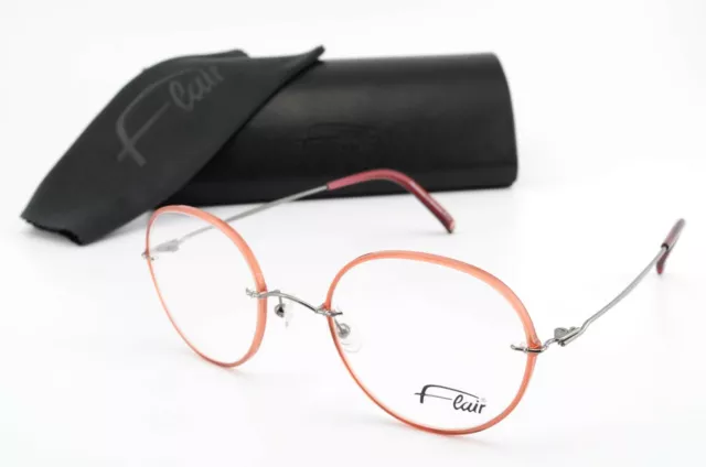 FLAIR Brille Mod. 695 Col 628 50-21 140 Orange Rot Rund Panto Handmade Germany