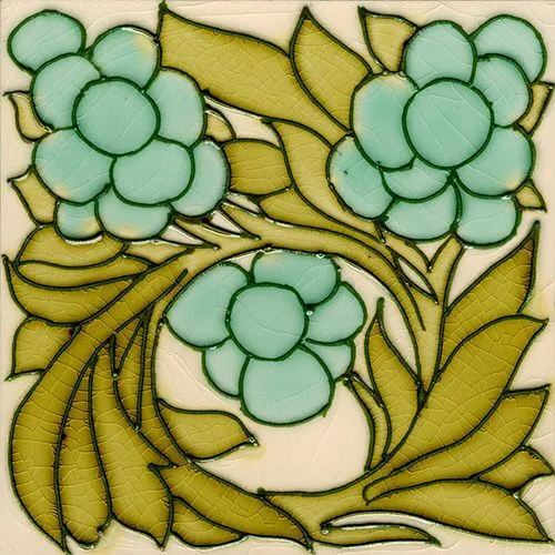 Art Nouveau Vintage Ceramic Tile Rare Reproduction Majolica Alfred Meakin Fliese