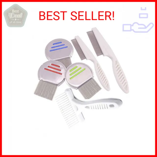 Qtopun Nits Free Lice Comb, Stainless Steel Louse Comb Head Lice Comb Flea Comb