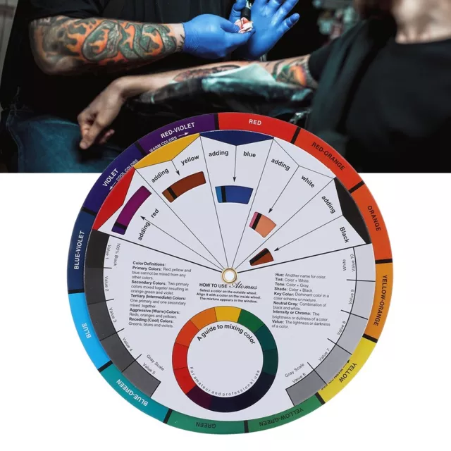 Tatuaje de tinta de color tabla de rueda de tatuaje pigmento mezcla guía de colores para tatuaje de cejas