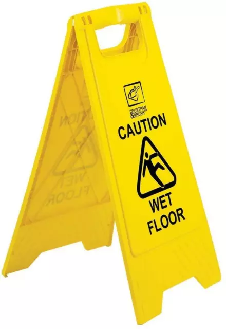 Caution Wet Floor Sign A Frame Warning Slippery Hazard Safety Yellow Cone 5 Pack