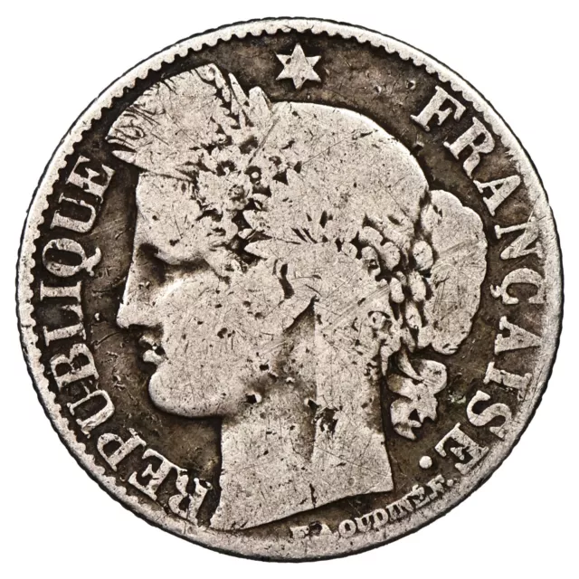 Francia 50 centimes Cérès 1874 A Plata Paris F. 189/7 KM.834.1 Moneda Francesa