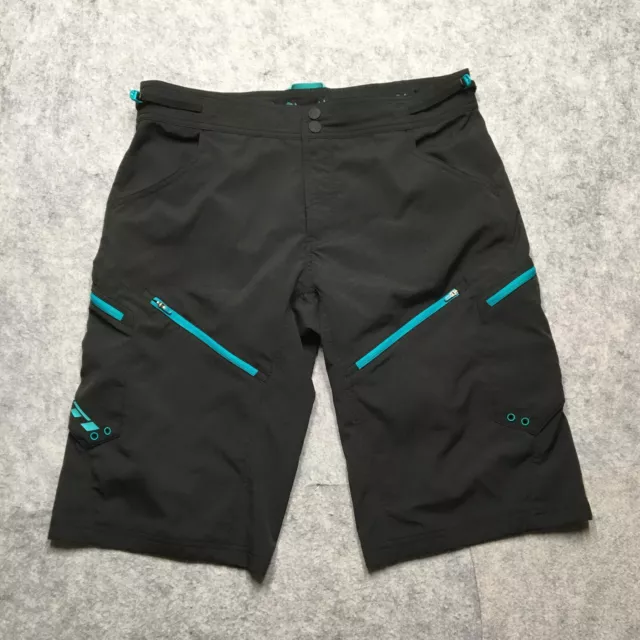 Pantalones cortos de ciclismo Yeti Cycles para hombre grandes L negros rendimiento bolsillos ventilados bicicleta