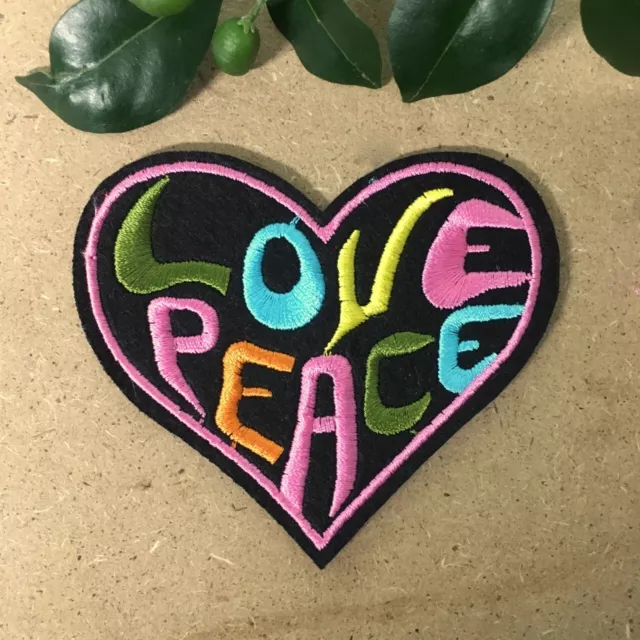 1pc Love Peace flower Patch Hippy 60's 70's iron on applique embroidered #666