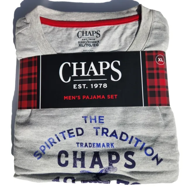 New Men's Chaps Pajama Set Red Black Blue Gray Drawstring 2 Pockets