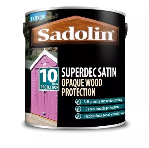 Sadolin Superdec Satin Opaque Wood Protection - All Colours - All Sizes