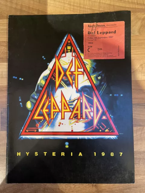 Def Leppard “Hysteria Tour 1987” Original 1987 Tour Programme WITH TICKET STUB