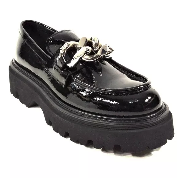 Casadei 🇮🇹 Womens Black Patent Leather Comfort Loafers