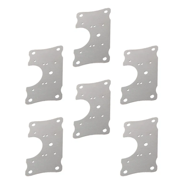 6 Pcs Plaque De Charnière En Acier Inoxydable Support Réparation D'armoire