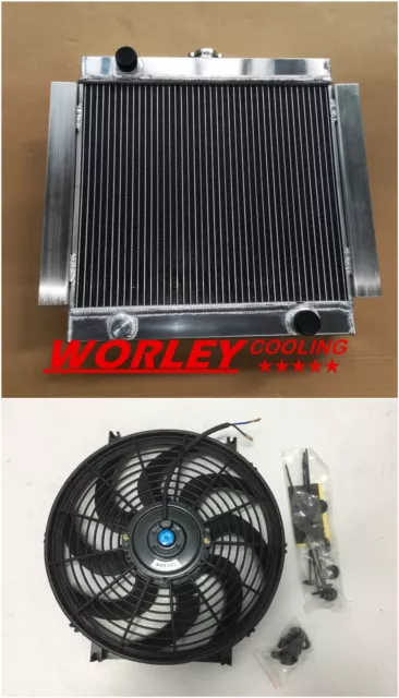 3 core aluminum radiator + fan for Ford Escort Mk1 Mk2 RS2000 1968-1980 Manual