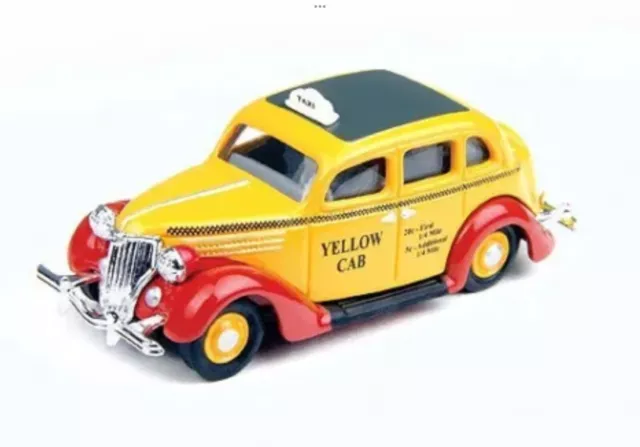 HO Classic Metal Works 30199 Mini Metals Yellow Cab Co '36 Ford ForDor Sedan Car
