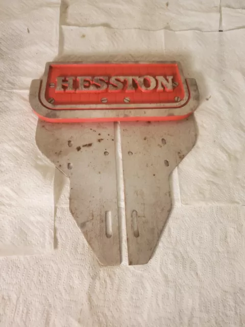 Metal Emblem With Brackets Hesston Tractor Haying Equipment Farm Ranch Decor