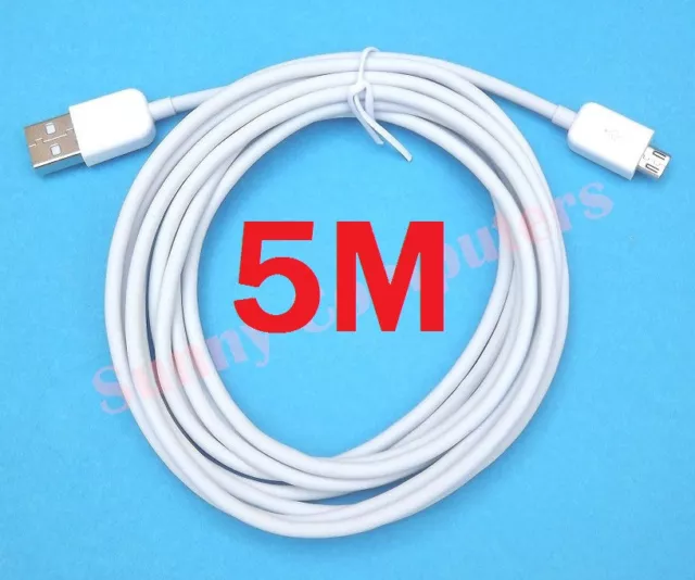 Extra Long Micro USB Adapter Cable Data Power Charger Cord For HTC One M9+ M9 M8