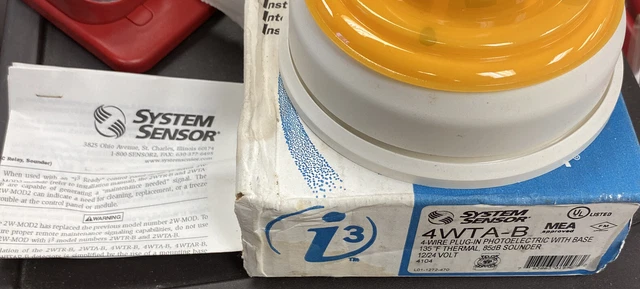 NEW System Sensor 4WTA-B 4WTAB i3 4-wire Photoelectric Smoke Detector 12/24V