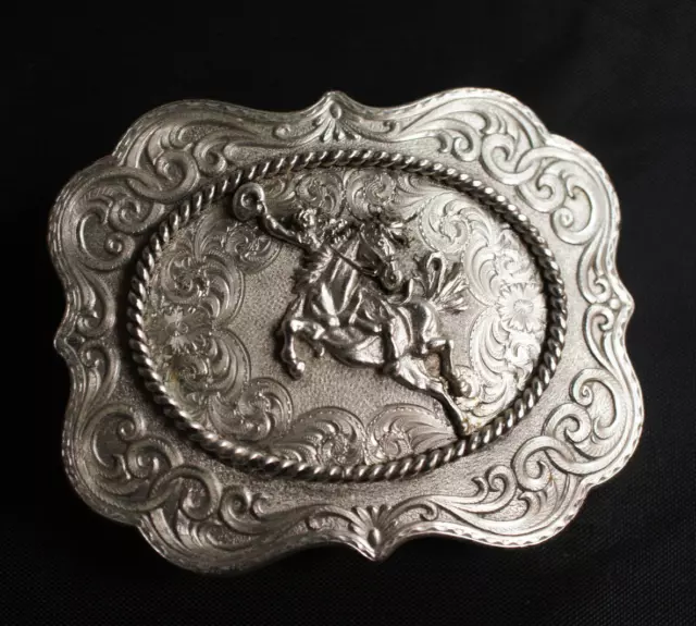 Montana Silversmiths Saddle Bronc Cowboy Belt Buckle Western Bucking Horse