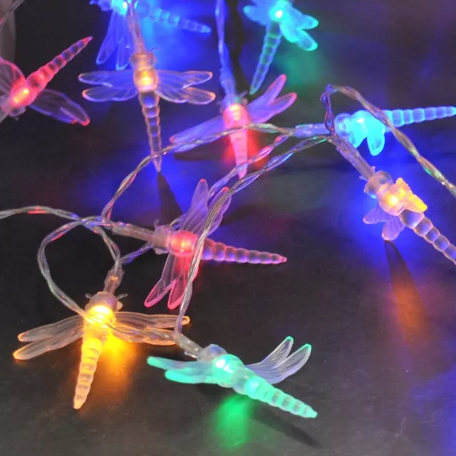 De Pilas Luces LED Cuerda Varios Colores Libélula Fairy Luces Apagado/Encendido 2