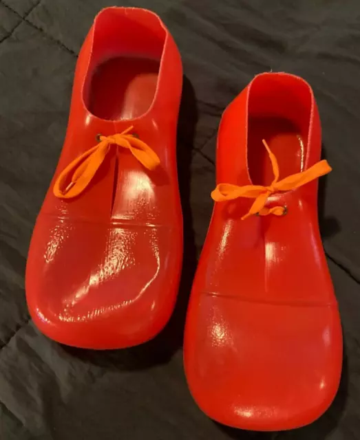 Vintage Red Plastic Clown Shoes Rubies Child Costume Accessory Circus Prop 11.5