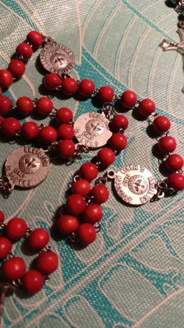 27&POPE PAUL BASILICA Vintage Rosary Beads Wood S Paulo Pietro Maria ...