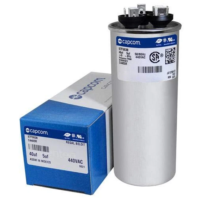 HC98KA041 - 40 + 5 Uf MFD 440 Volt VAC - Carrier round Dual Run Capacitor Upgrad