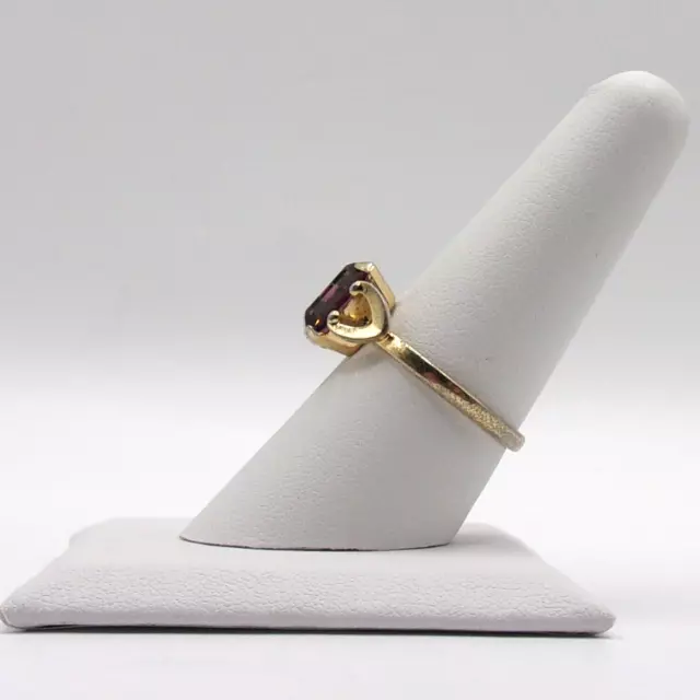 18K GOLD PLATED Ring with Purple Amethyst Emerald Cut Gemstone $115.00 ...