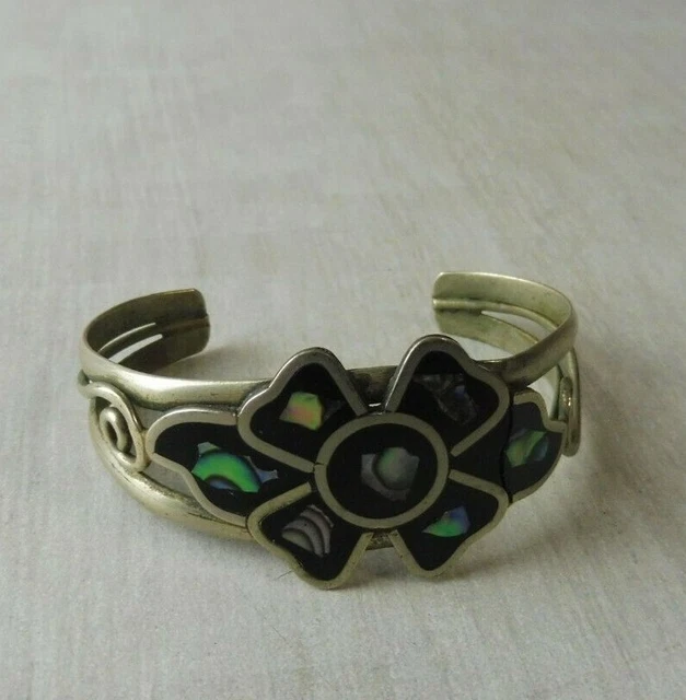 Bracelet Manchette Vintage Albert Flamand - Dragon, Aluminium Doré, Sans Fermoir, Occasion