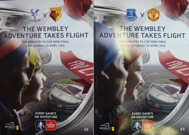 FA CUP SEMI FINAL 2016 C Palace v Watford & Everton v Man Utd - BOTH programmes