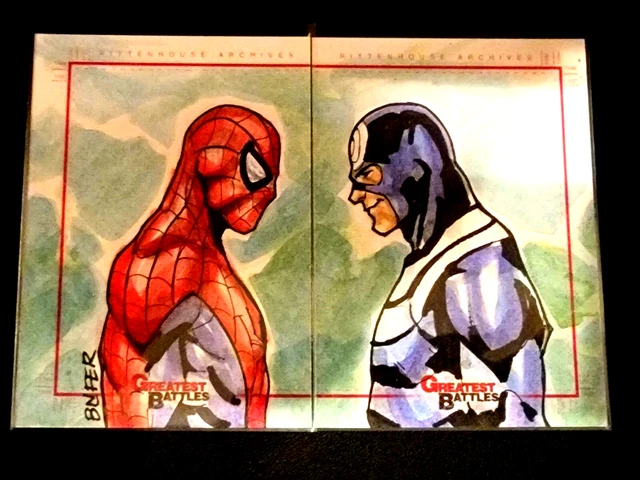 2013 Marvel Greatest Battles Spiderman vs Bullseye Sketch Card Bienifer Flores
