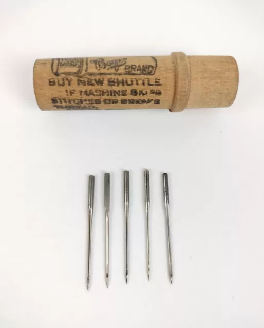 Vintage The Boye Brand Needle Company Wood Tube 5 Needles Included USA