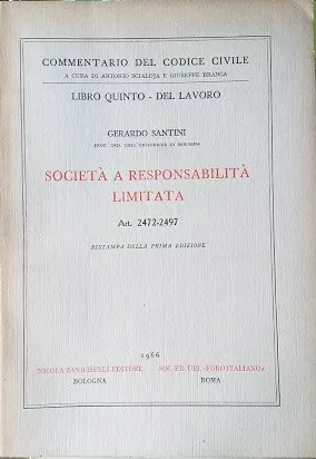 Libro Quinto: del Lavoro, art. 2472-2497