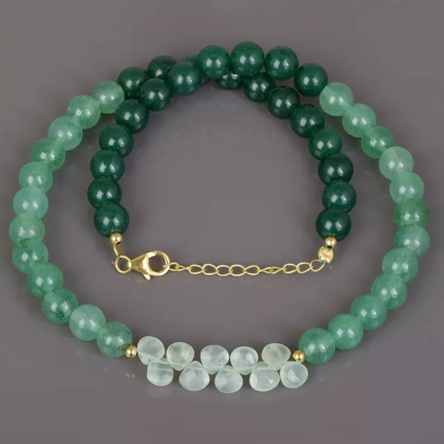 8mm Rond Vert Naturel Onyx & Aventurine Perles 18 " Strand Fait à la Main 2