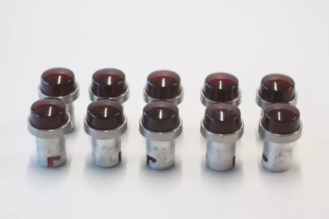 NOS Lot/10 Car Truck Accessory Dash Light Socket Red Glass Lens Accessory Part