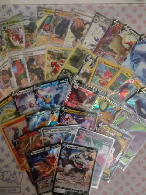 Lotto Carte Pokemon Ita Italiane 100 Carte +Rare E Brillanti + V/VMax/Gx/FullArt