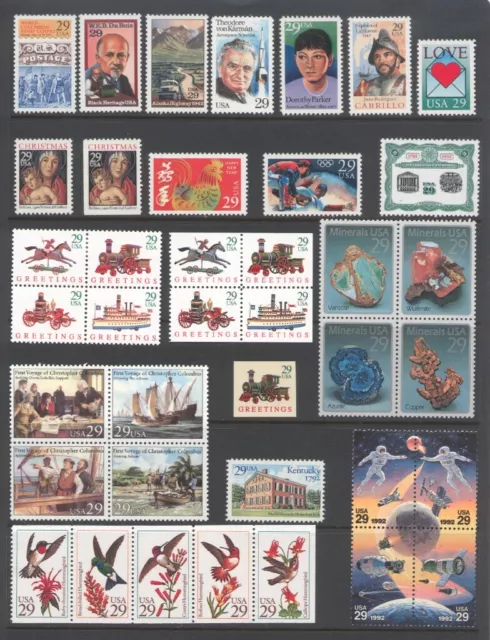 1992 U.s. Commemorative Year Set *64 Stamps* With Wwii Sheet Mint-Nh