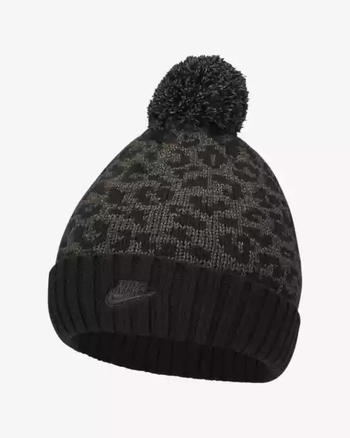 Nike Sportswear Damen Mütze Leopard Print Beanie DM8403-010 Cap Kappe Winter Neu