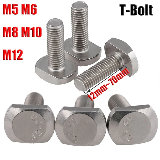 Bulloni Testa Quadra Piccola GB35 M6 M8 – Acciaio Inox 304, A2-70, Esagono, Metrico